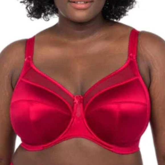 Goddess Other - Goddess Keira Full Figure Underwire Unlined Silky Red Bra Women's Plus Size 38H